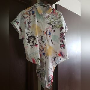 SheIn Punk Polo button up crop top